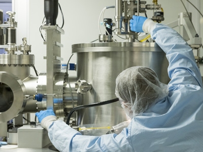 Montana Micro-fabrication Facility in Cobleigh Hall hosts a senior-level class taught by Anja Kunze. The facility makes small biosensors at Montana State University.